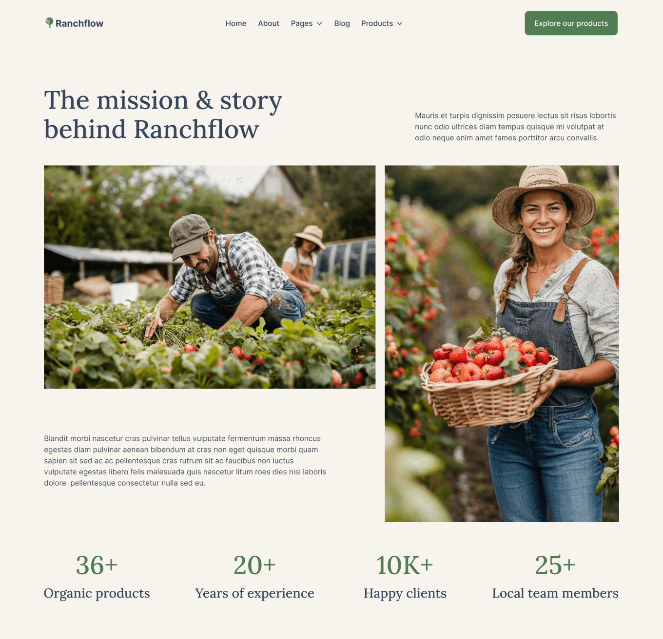 Ranchflow - About Page - Farm Webflow Template