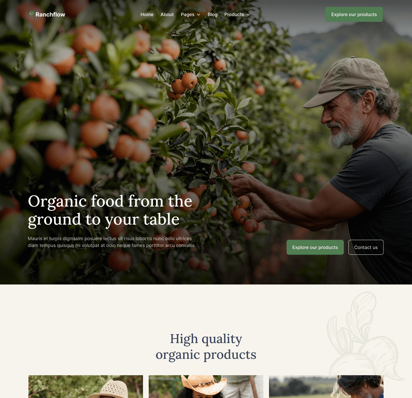 Ranchflow - Home V1 Page - Farm Webflow Template