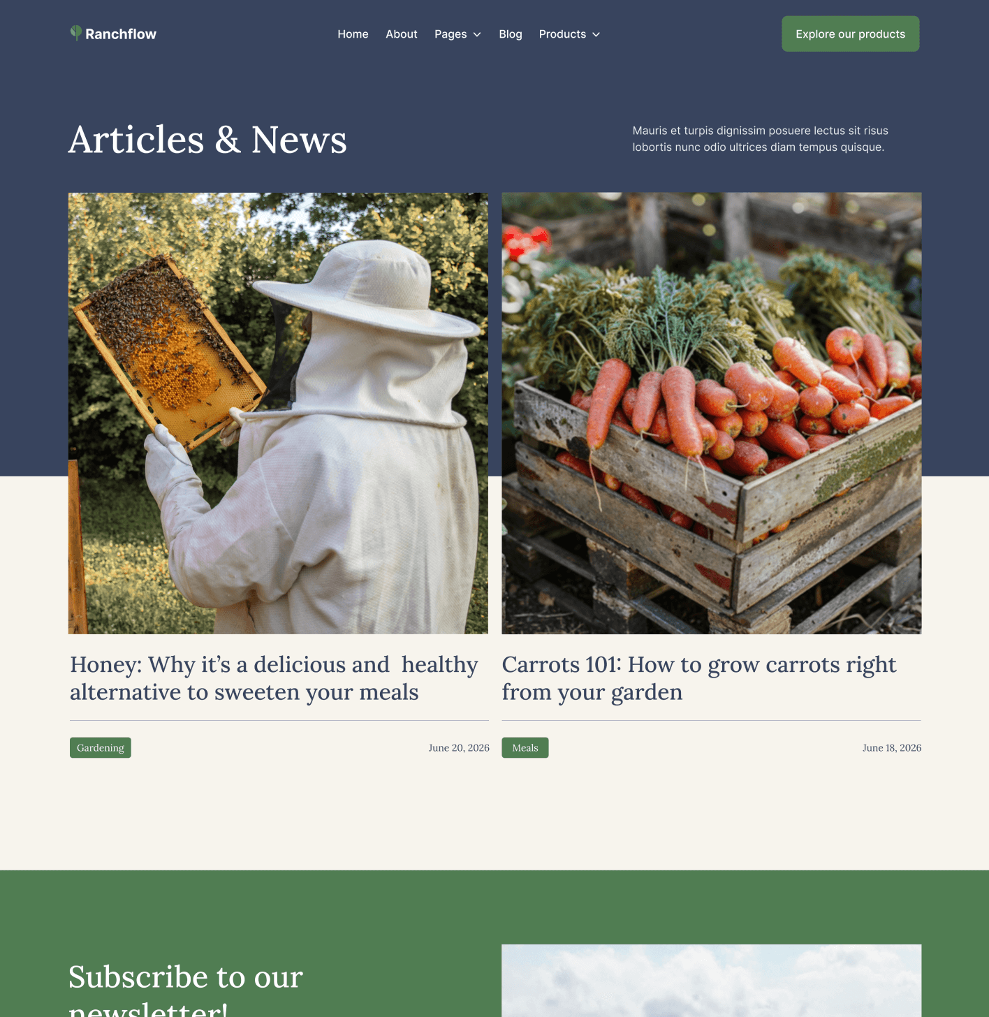 Ranchflow - Blog V1  Page - Farm Webflow Template