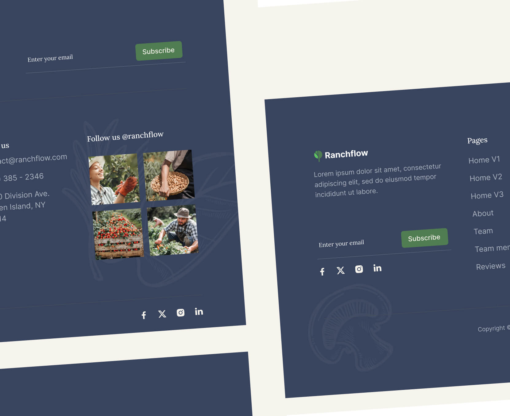 Ranchflow - 3 Headers And Footers Included - Farm Webflow Template